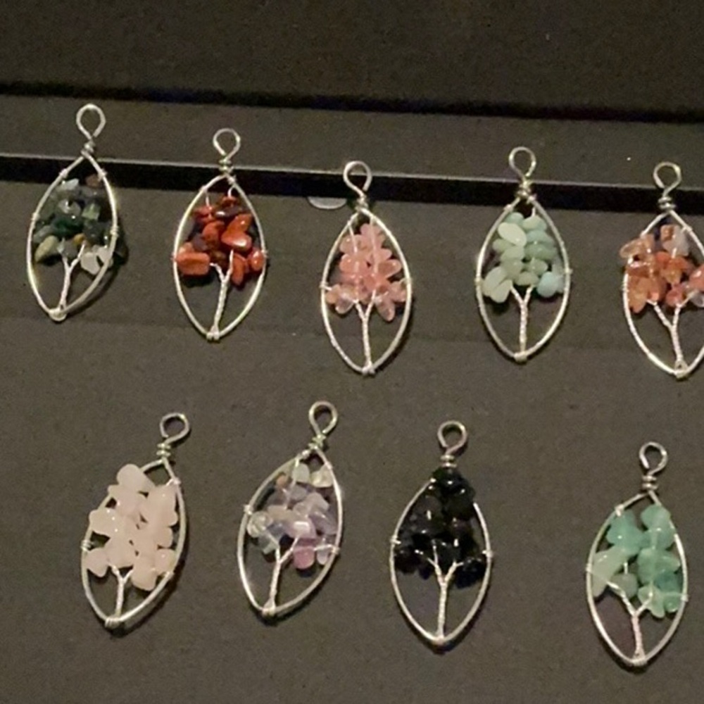 Dazzling crystal tree pendants.